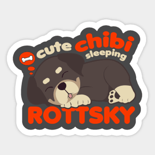 Cute Chibi Sleeping Rottsky Sticker